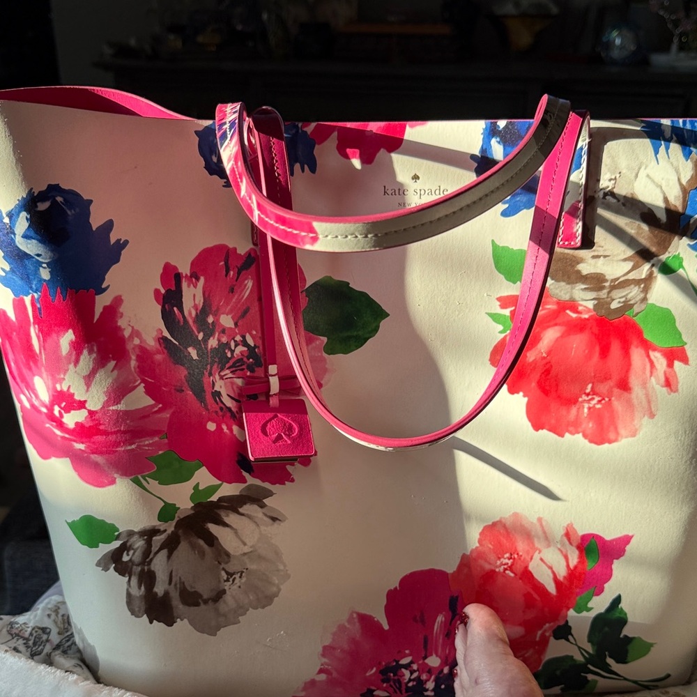 Kate Spade Multicolor Floral Tote - Pink, Blue, and Cream New without tags